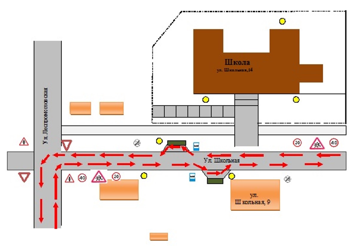 Схема проезда к школе.